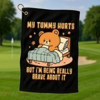 Bear Stomach Ache Tummy Ache Survivor Ibs My Tummy Hurts Golf Towel thumb 1