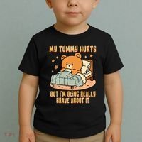 Bear Stomach Ache Tummy Ache Survivor Ibs My Tummy Hurts Toddler T-Shirt thumb 2