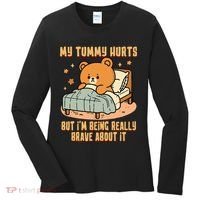 Bear Stomach Ache Tummy Ache Survivor Ibs My Tummy Hurts Women's Long Sleeve Shirt thumb 0