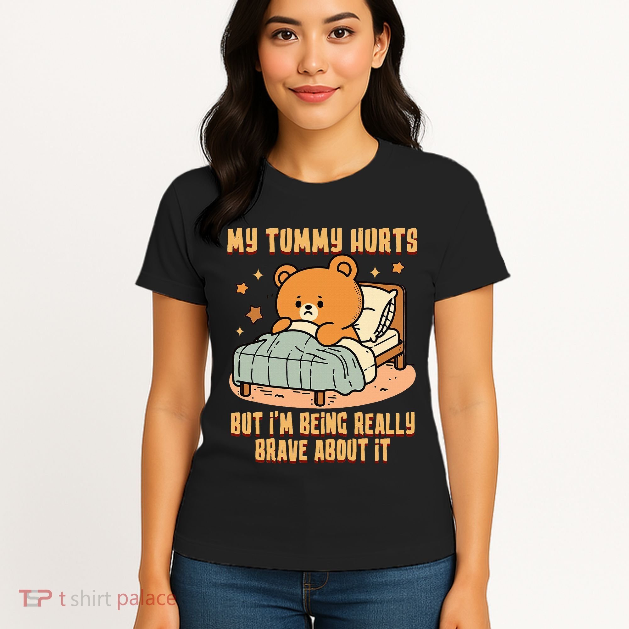 Bear Stomach Ache Tummy Ache Survivor Ibs My Tummy Hurts Women's T-Shirt
