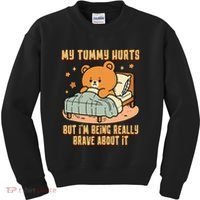Bear Stomach Ache Tummy Ache Survivor Ibs My Tummy Hurts Kids Sweatshirt thumb 0