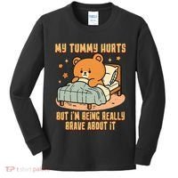 Bear Stomach Ache Tummy Ache Survivor Ibs My Tummy Hurts Kids Long Sleeve Shirt thumb 0