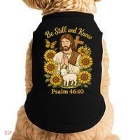 Be Still And Know Bible Verse Jesus With Lamb And Cross Doggie Tank thumb 0