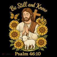 Be Still And Know Bible Verse Jesus With Lamb And Cross Coffee Mug thumb 5