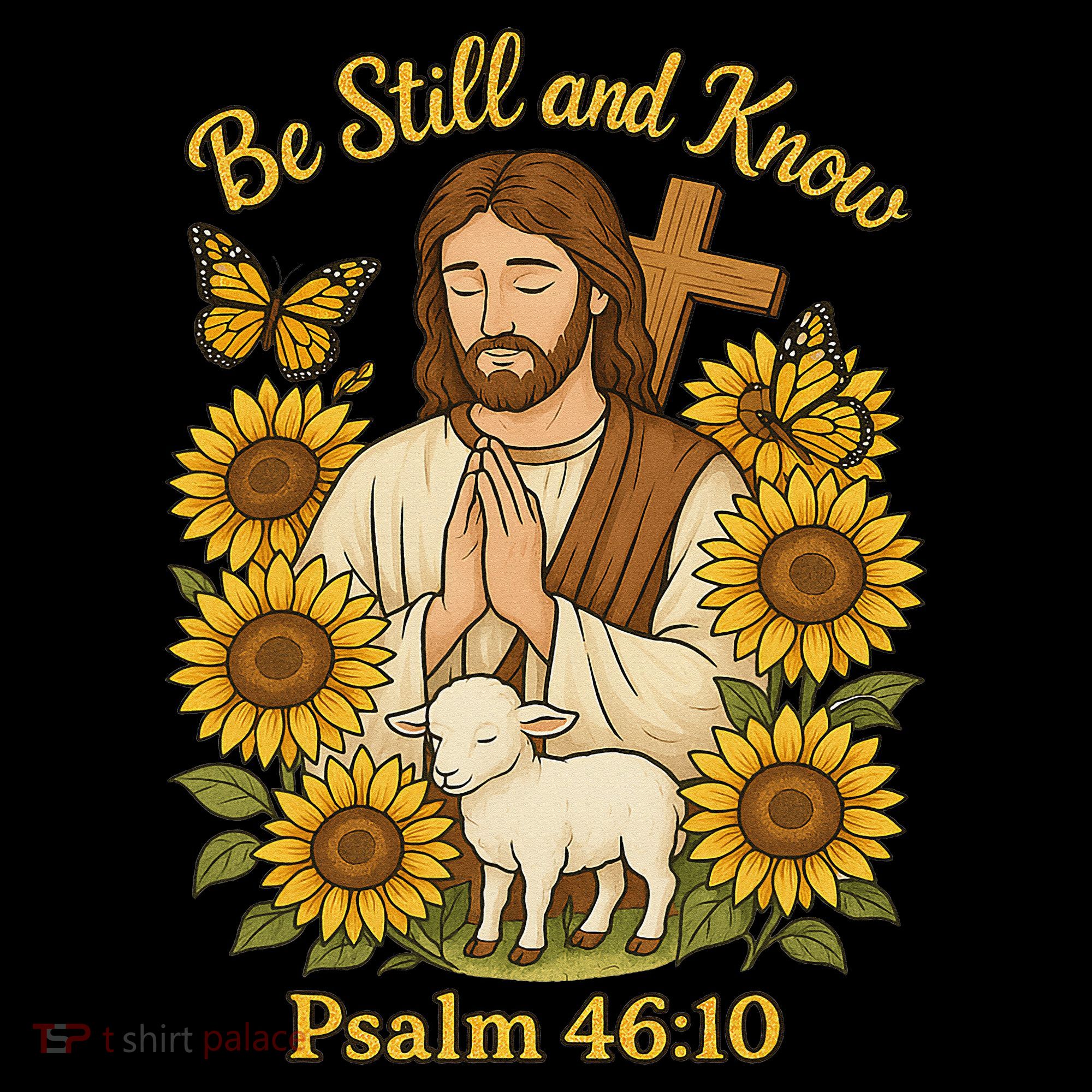 Be Still And Know Bible Verse Jesus With Lamb And Cross Women's Hoodie