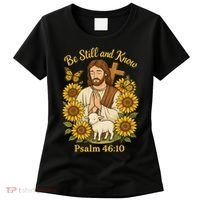 Be Still And Know Bible Verse Jesus With Lamb And Cross Women's T-Shirt thumb 0