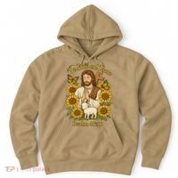 Be Still And Know Bible Verse Jesus With Lamb And Cross Hoodie thumb 0