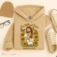 Be Still And Know Bible Verse Jesus With Lamb And Cross Hoodie thumb 4