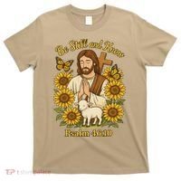 Be Still And Know Bible Verse Jesus With Lamb And Cross T-Shirt thumb 0