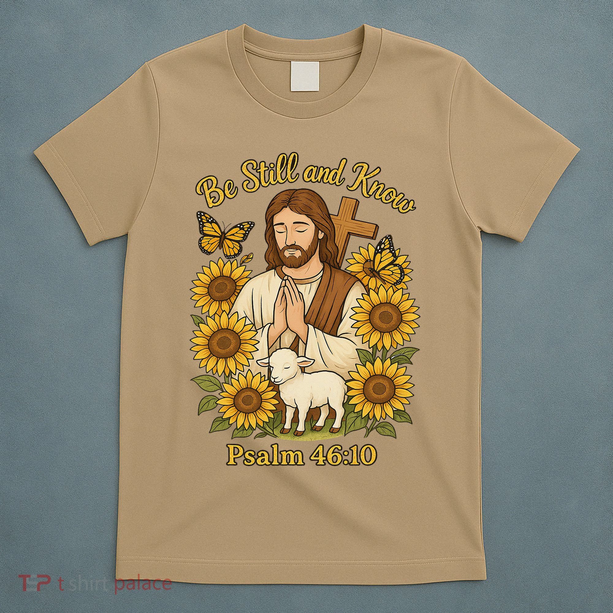Be Still And Know Bible Verse Jesus With Lamb And Cross T-Shirt