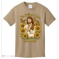 Be Still And Know Bible Verse Jesus With Lamb And Cross Kids T-Shirt thumb 0