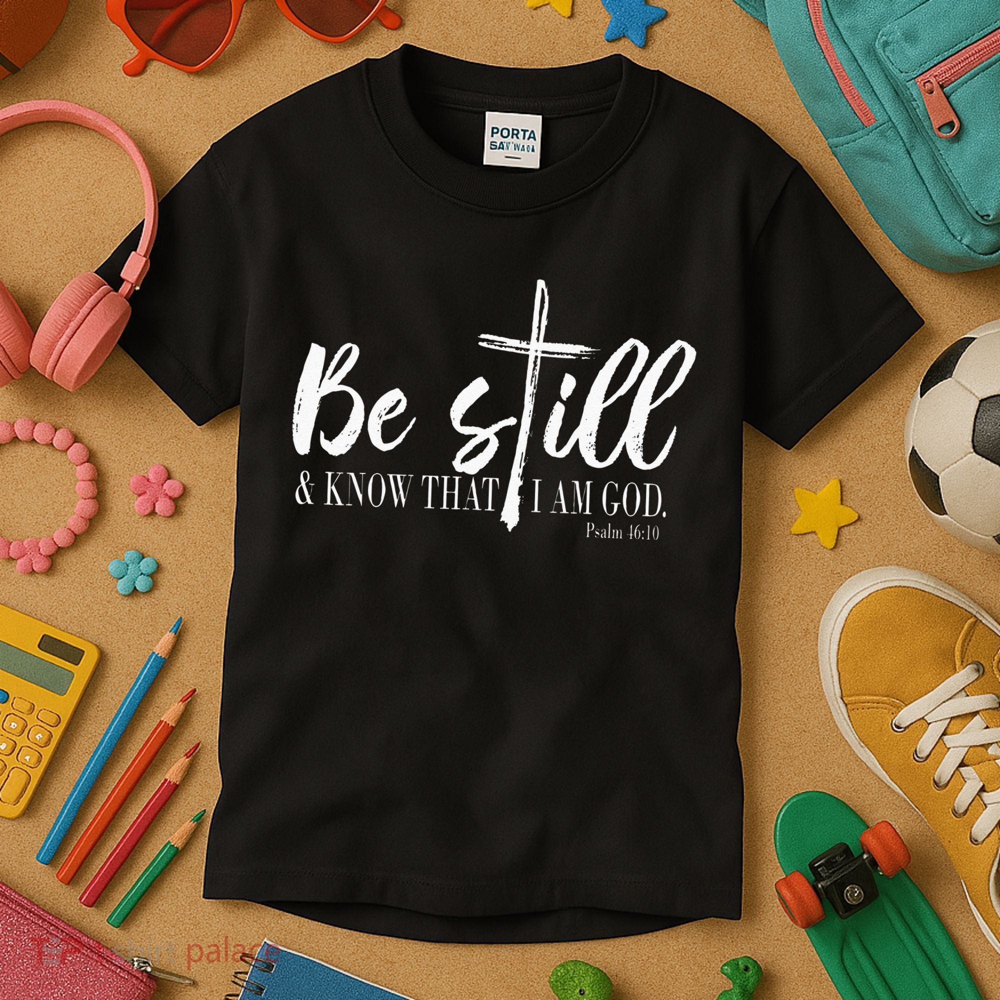 Be Still And Know That I Am God Psalm 46 10 Kids T-Shirt