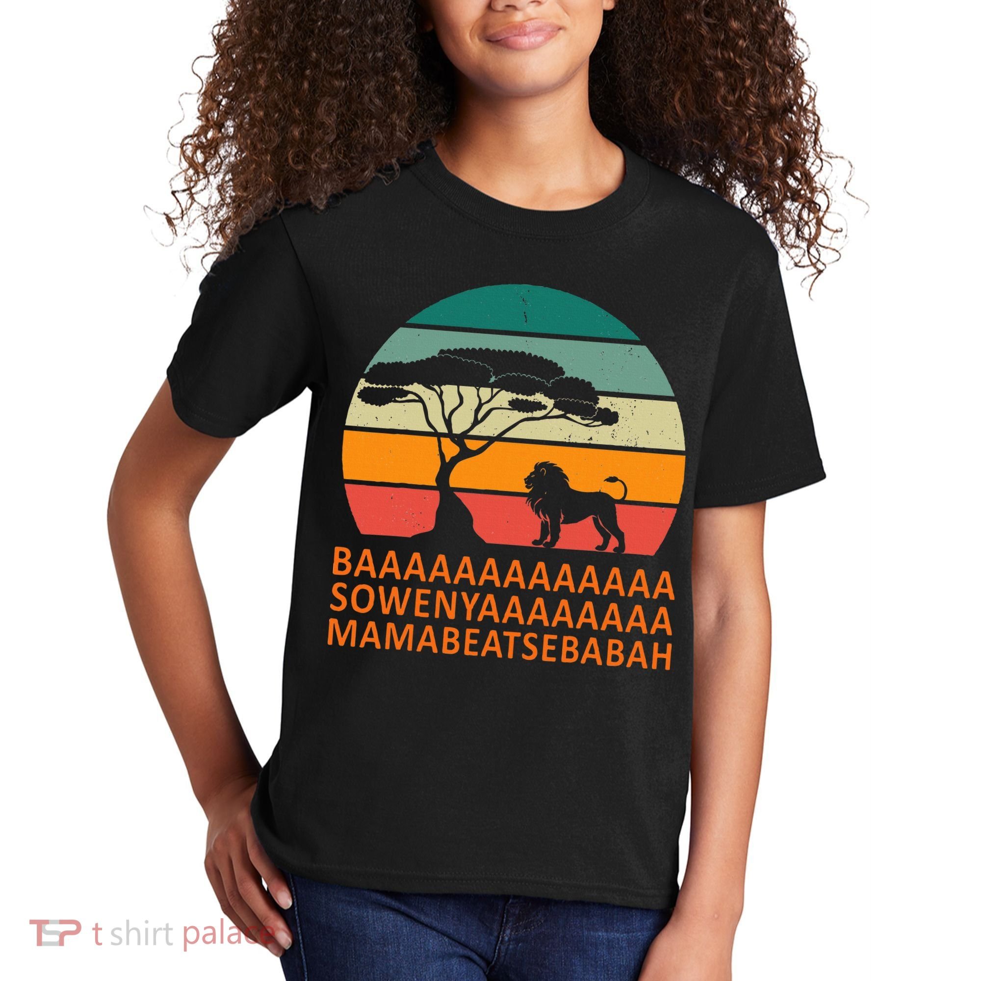 Baaa Sowenyaaa African King Lion African Savana Lion Kids T-Shirt