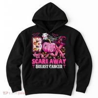 Boo Scare Away Breast Cancer Pink Ribbon Spider Halloween Hoodie thumb 0