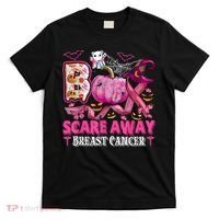 Boo Scare Away Breast Cancer Pink Ribbon Spider Halloween T-Shirt thumb 0