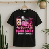 Boo Scare Away Breast Cancer Pink Ribbon Spider Halloween T-Shirt thumb 2