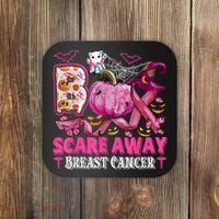 Boo Scare Away Breast Cancer Pink Ribbon Spider Halloween Coaster thumb 0