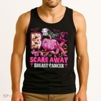 Boo Scare Away Breast Cancer Pink Ribbon Spider Halloween Tank Top thumb 3