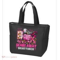 Boo Scare Away Breast Cancer Pink Ribbon Spider Halloween Tote Bag thumb 3