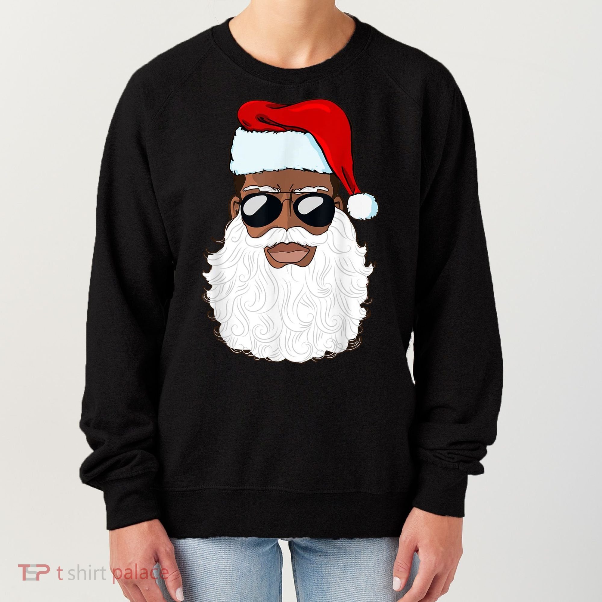 Black Santa African American Women's Sweatshirt