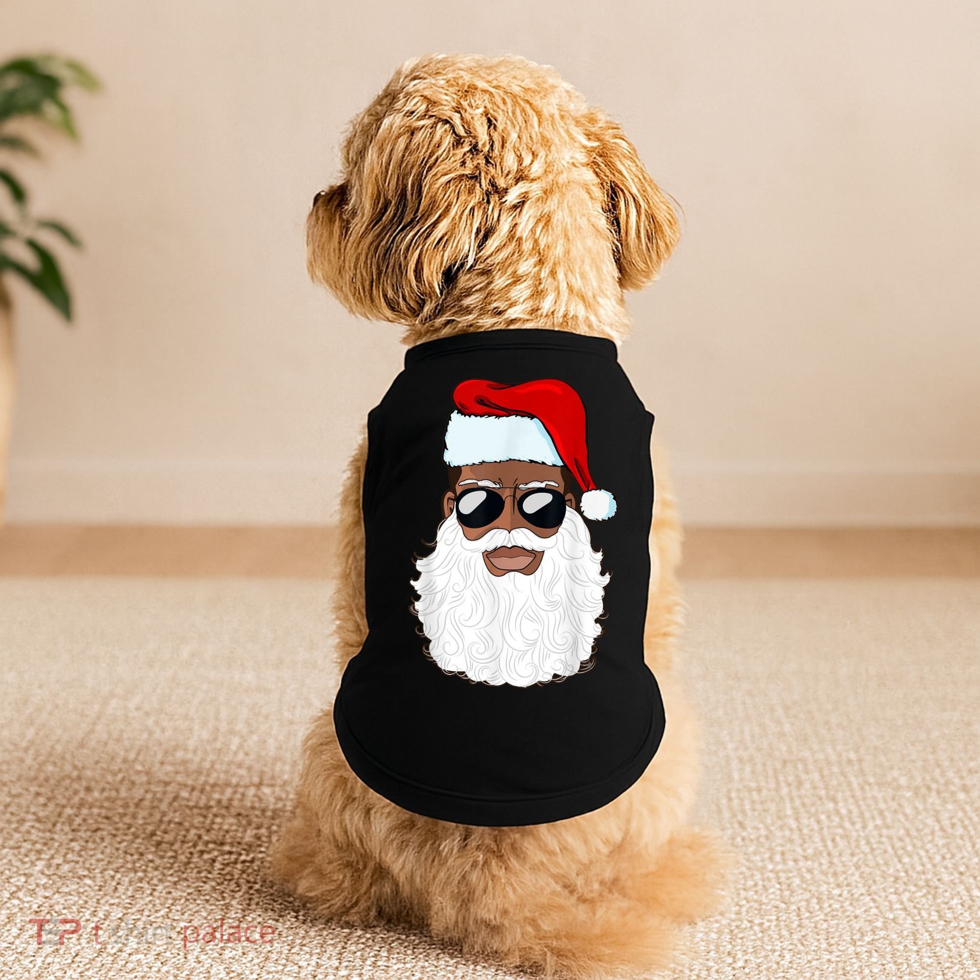 Black Santa African American Doggie Tank