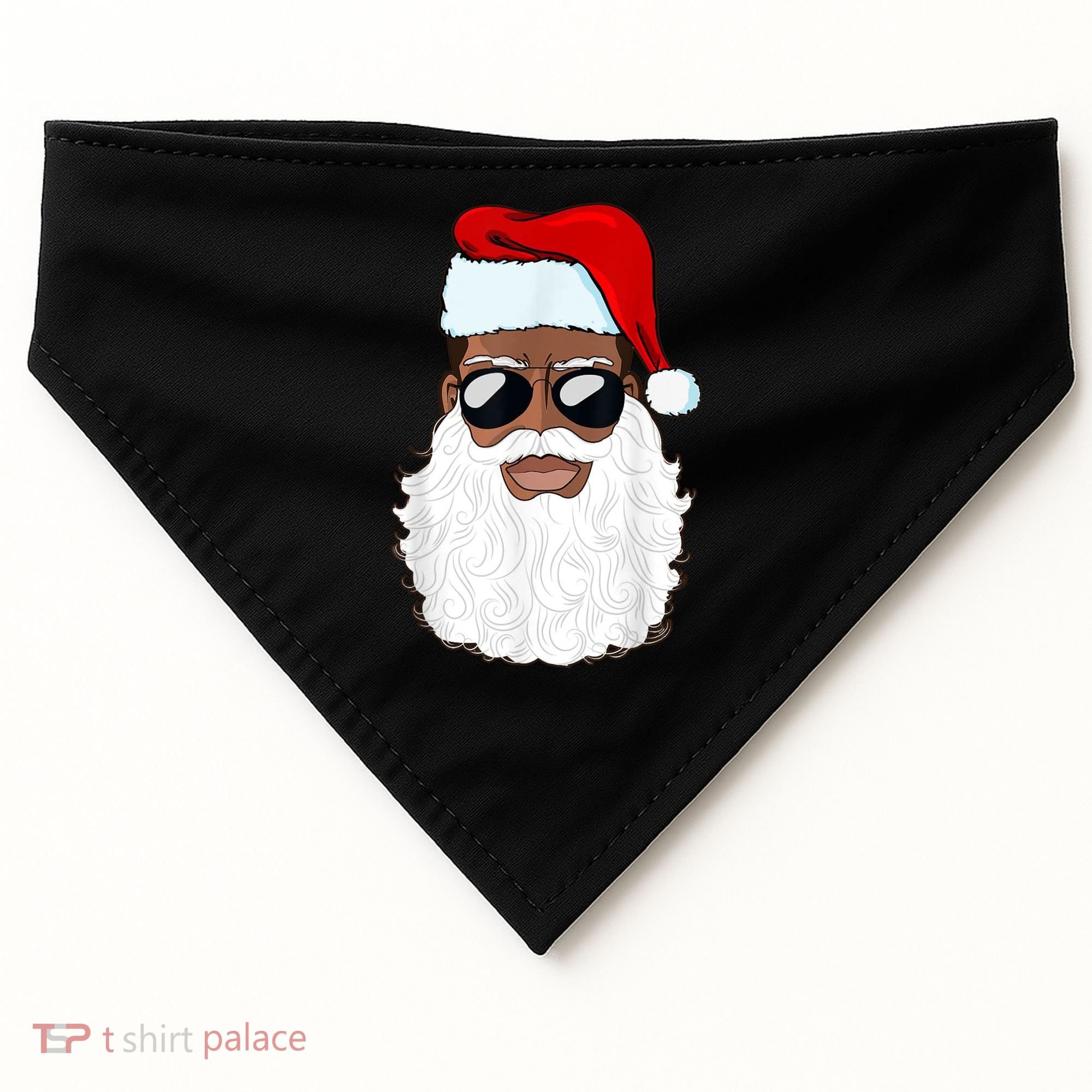 Black Santa African American USA-Made Doggie Bandana