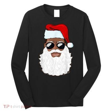 Black Santa African American Long Sleeve Shirt