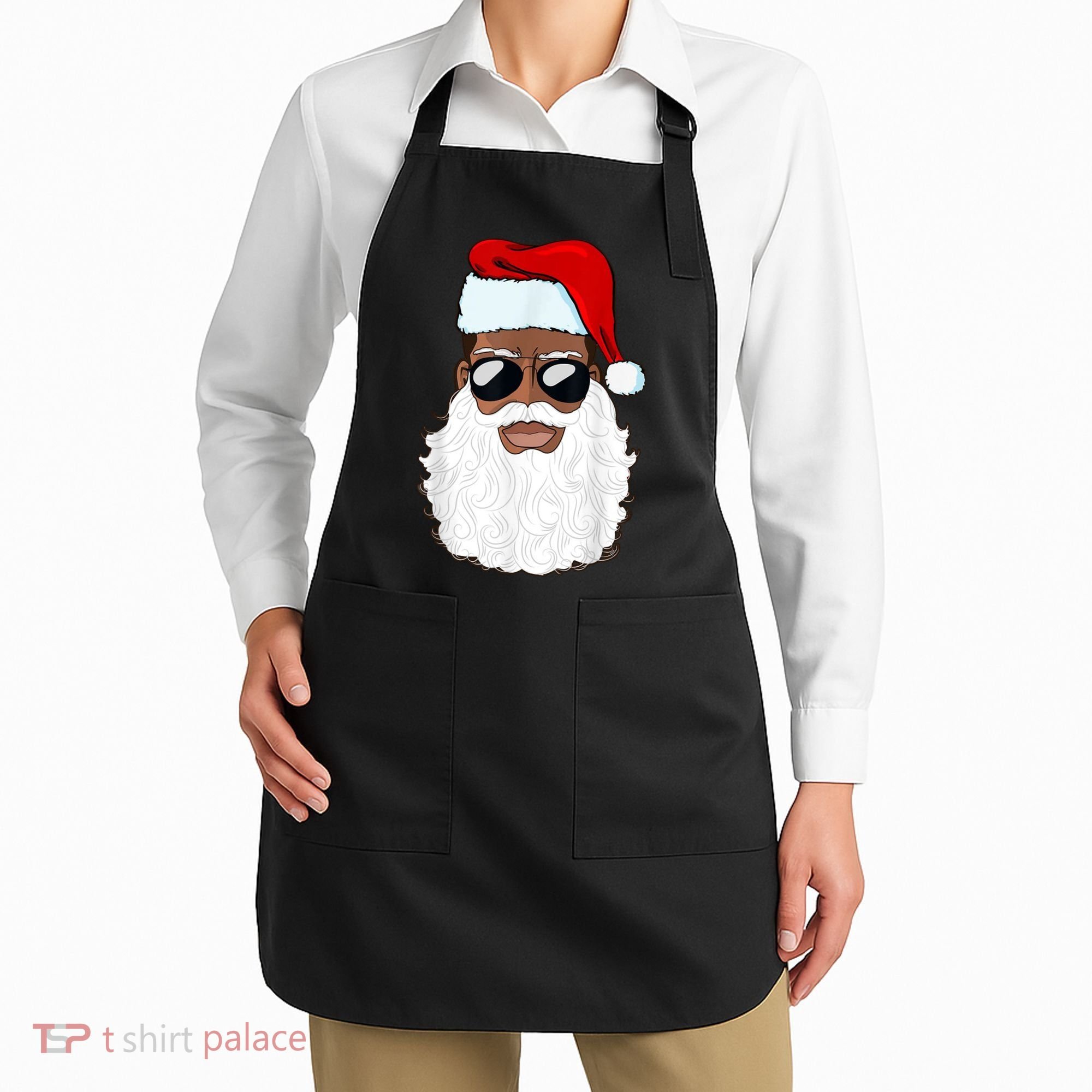 Black Santa African American Apron