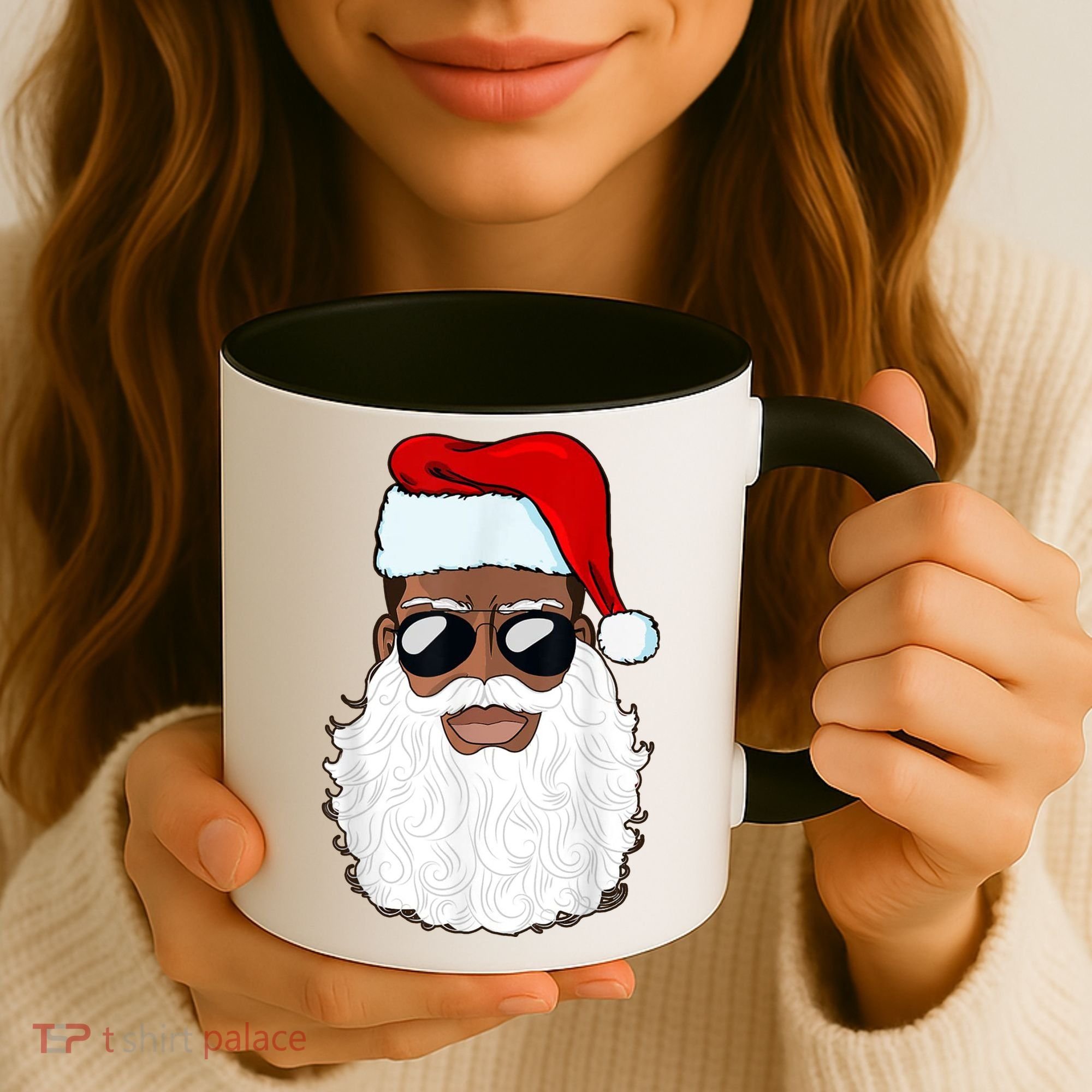 Black Santa African American Coffee Mug