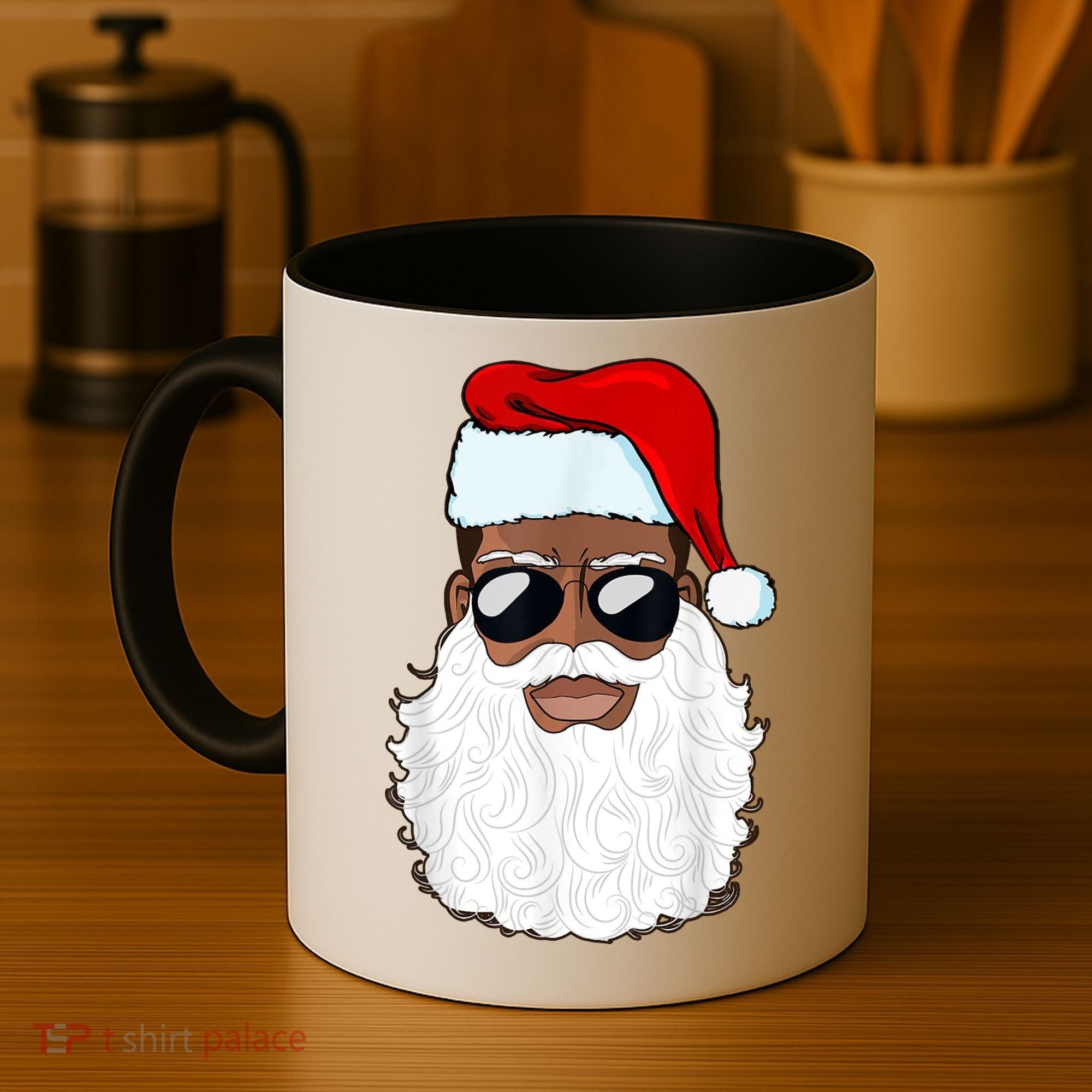 Black Santa African American Coffee Mug