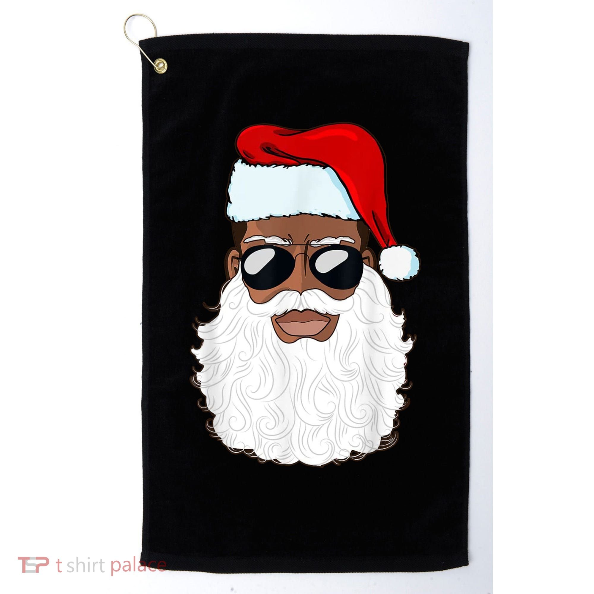 Black Santa African American Golf Towel