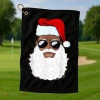 Black Santa African American Golf Towel thumb 1