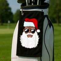 Black Santa African American Golf Towel thumb 2