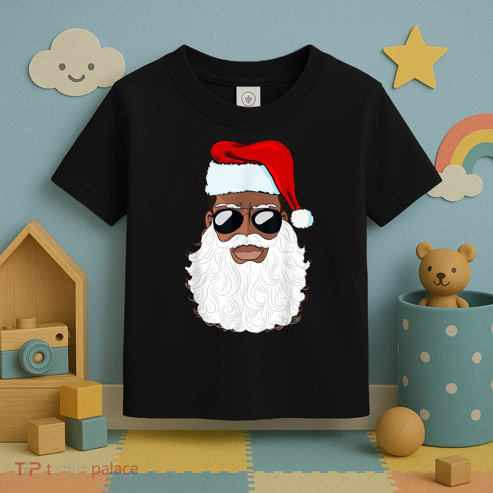 Black Santa African American Toddler T-Shirt