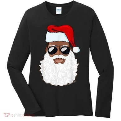 Black Santa African American Women's Long Sleeve Shirt