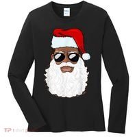Black Santa African American Women's Long Sleeve Shirt thumb 0