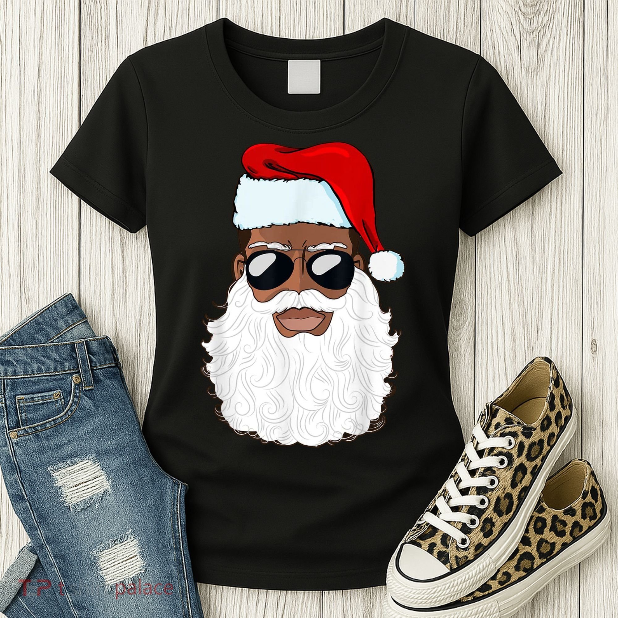 Black Santa African American Women's T-Shirt