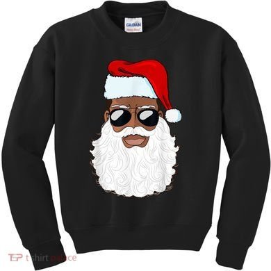 Black Santa African American Kids Sweatshirt