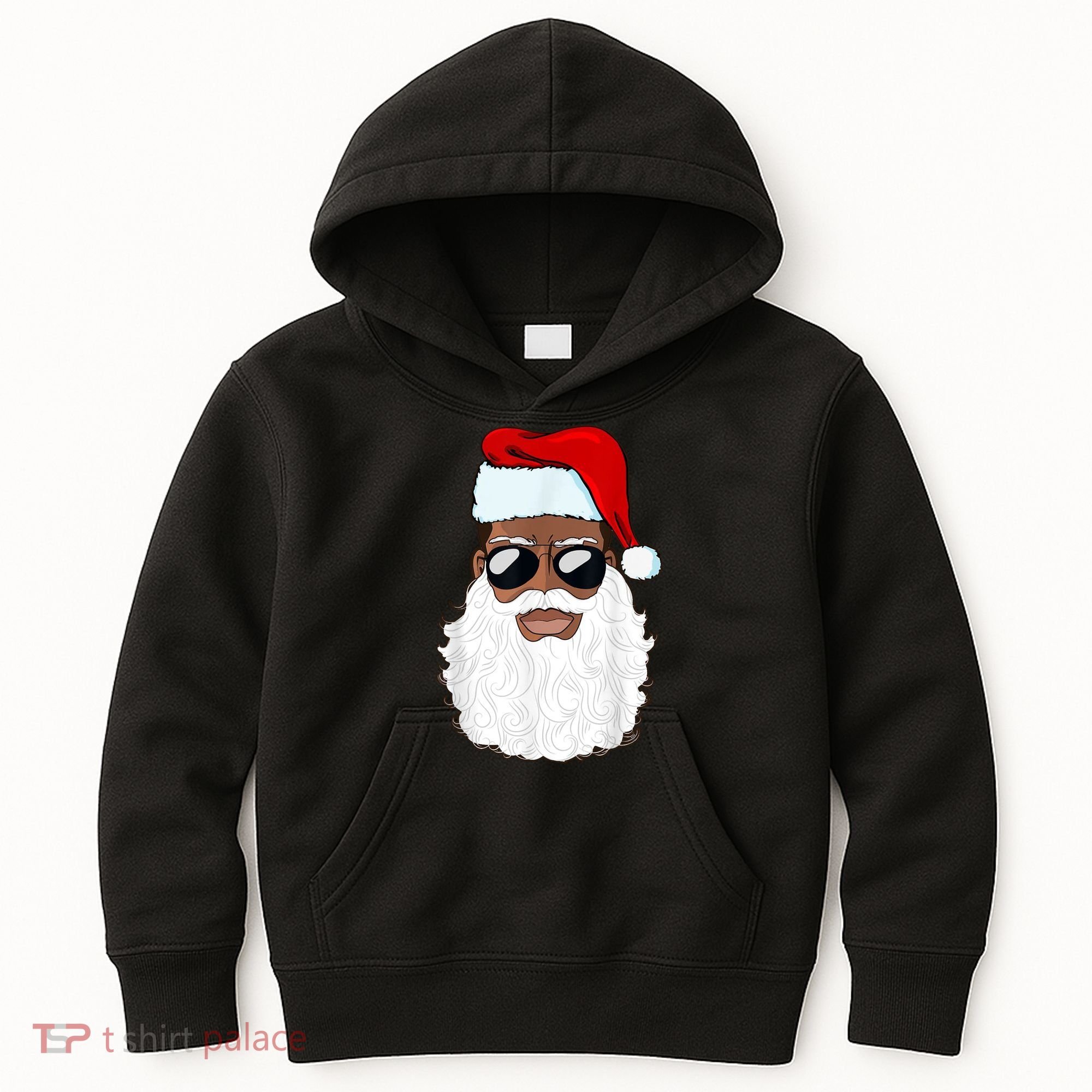 Black Santa African American Kids Hoodie