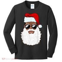 Black Santa African American Kids Long Sleeve Shirt thumb 0