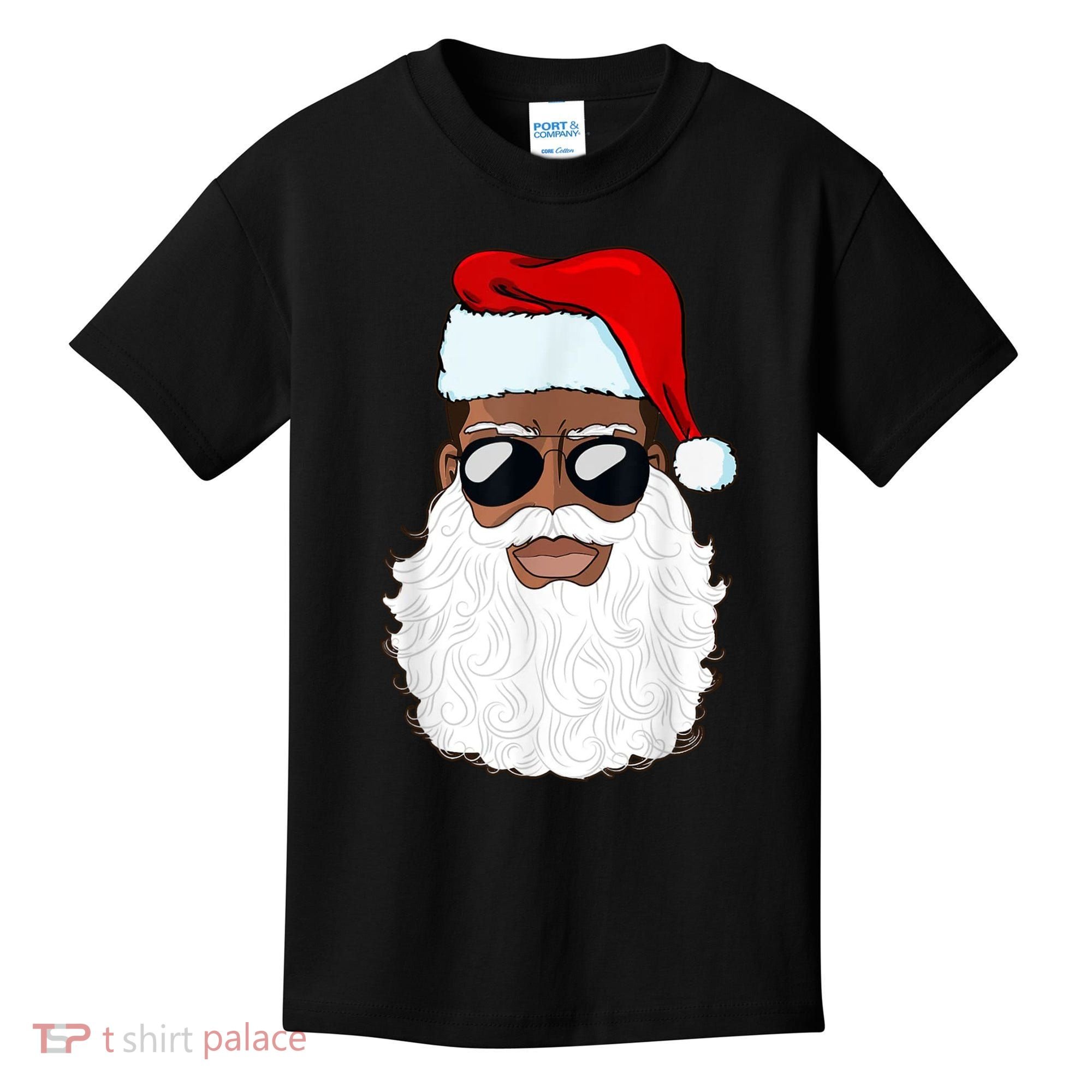 Black Santa African American Kids T-Shirt