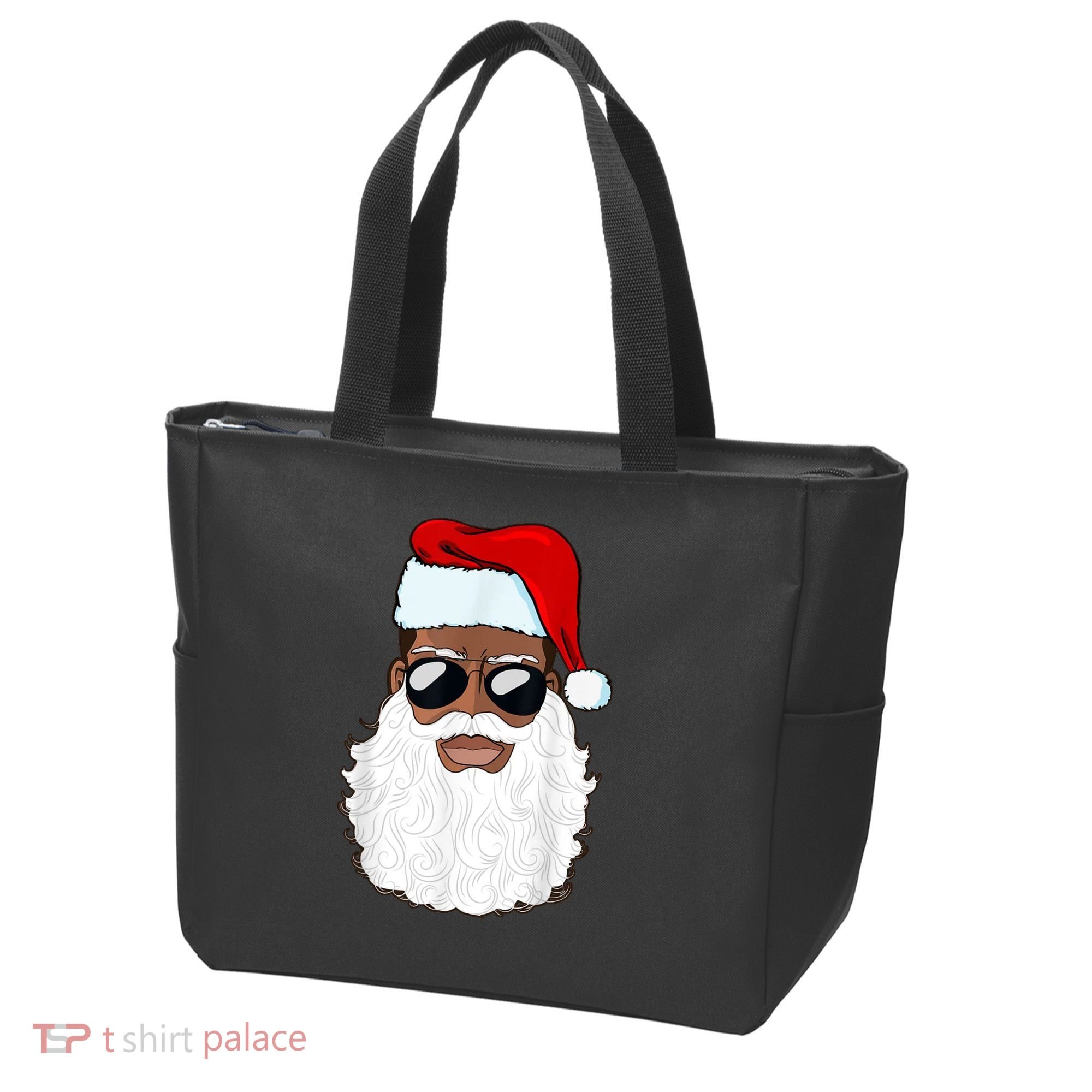 Black Santa African American Tote Bag