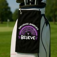Believe Sarcoidosis Awareness Month Gift Sarcoidosis Cute Gift Golf Towel thumb 2
