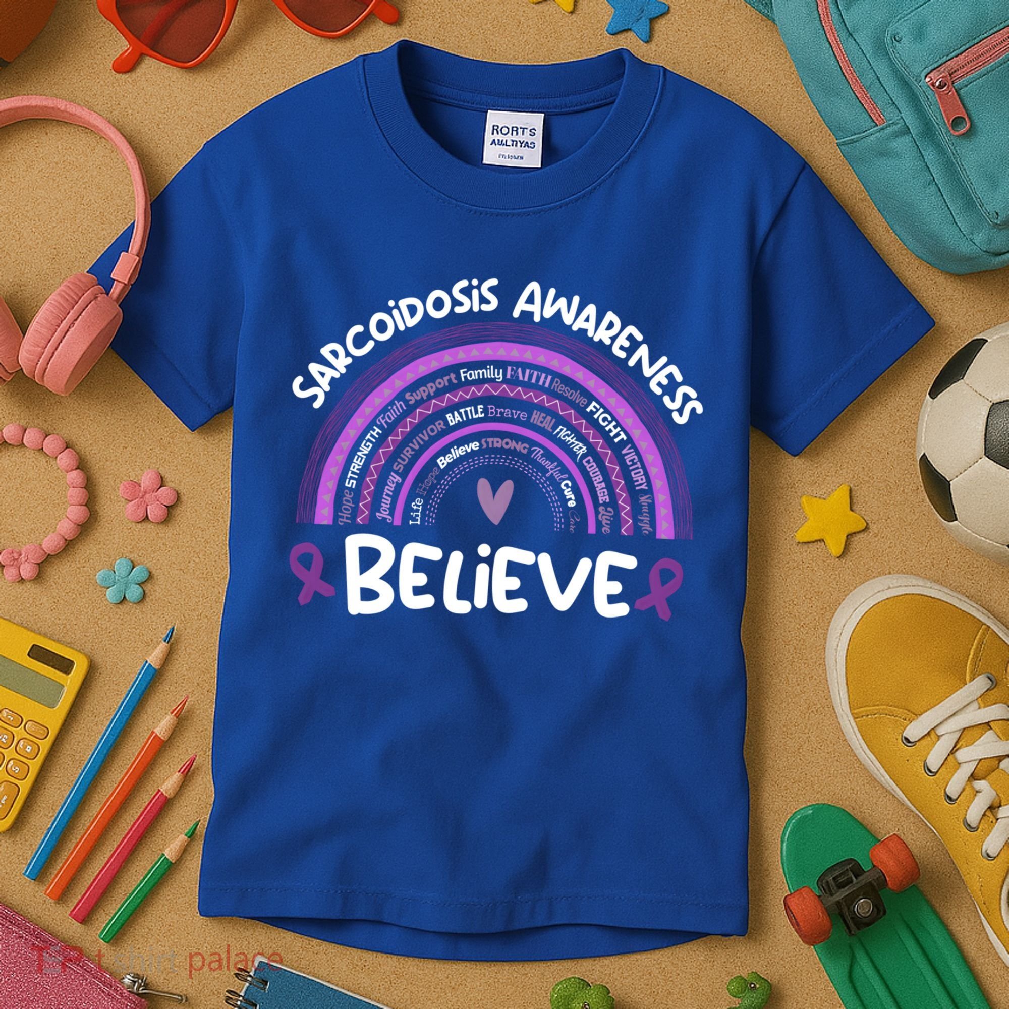 Believe Sarcoidosis Awareness Month Gift Sarcoidosis Cute Gift Kids T-Shirt