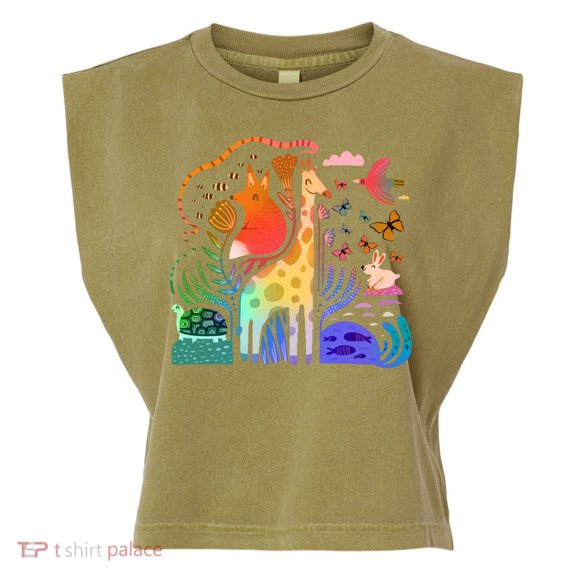 Biodiversity Science Animal Nature Garment-Dyed Women's Muscle Tee