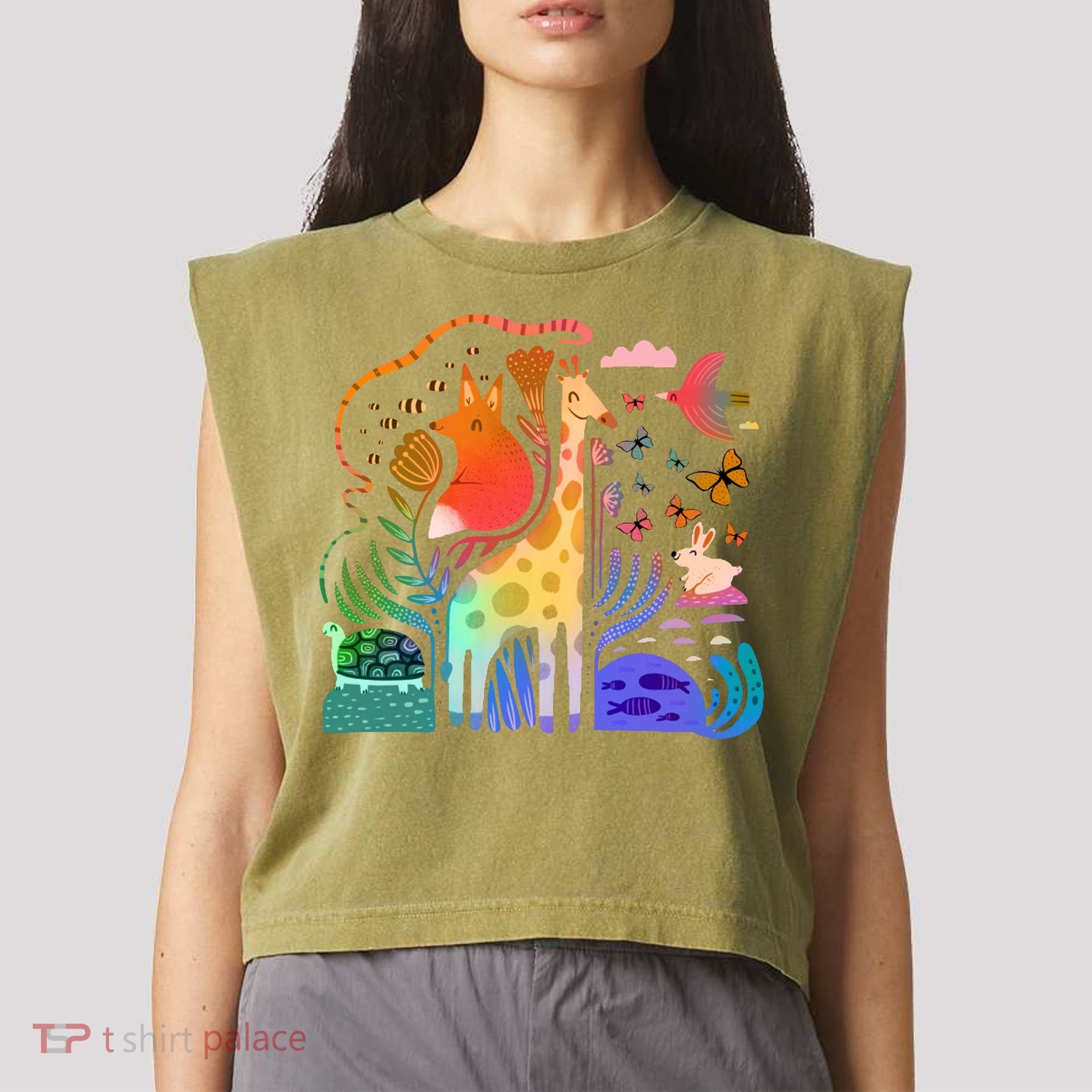 Biodiversity Science Animal Nature Garment-Dyed Women's Muscle Tee