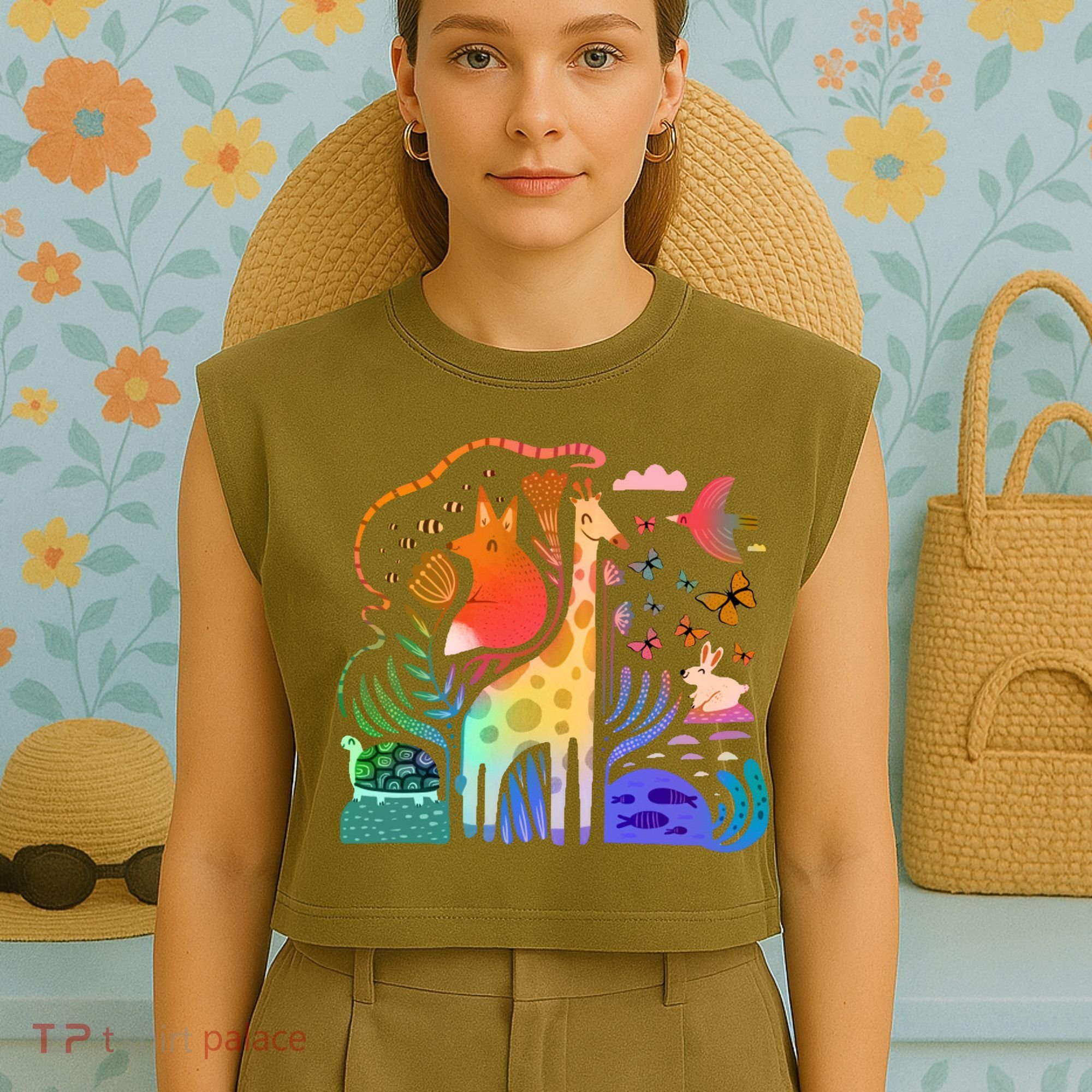 Biodiversity Science Animal Nature Garment-Dyed Women's Muscle Tee