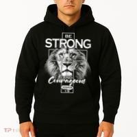 Be Strong And Courageous Joshua 1:9 Lion Hoodie thumb 2