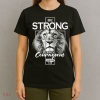 Be Strong And Courageous Joshua 1:9 Lion T-Shirt thumb 4