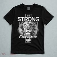 Be Strong And Courageous Joshua 1:9 Lion T-Shirt thumb 5